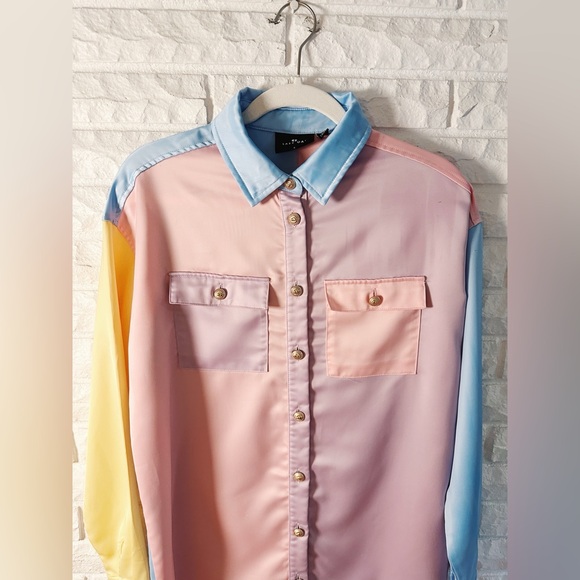 Lazy Oaf Satin Queen Button Down Shirt Dress - Picture 6 of 10